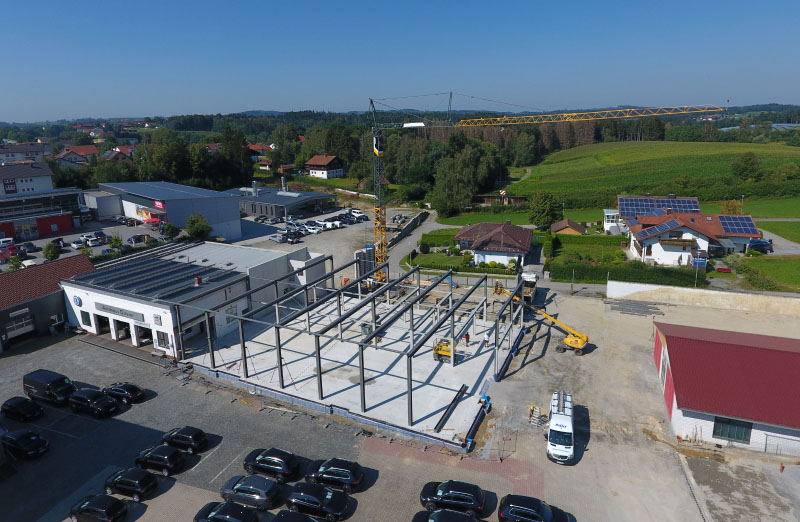 Stahlkonstruktion für Autohaus